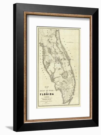 Map of the Seat of War in Florida, c.1838-Washington Hood-Framed Art Print