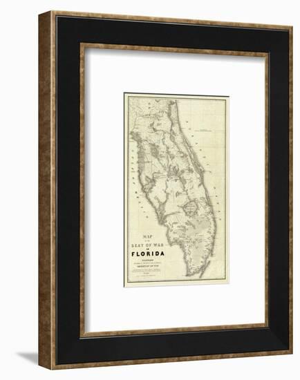 Map of the Seat of War in Florida, c.1838-Washington Hood-Framed Art Print