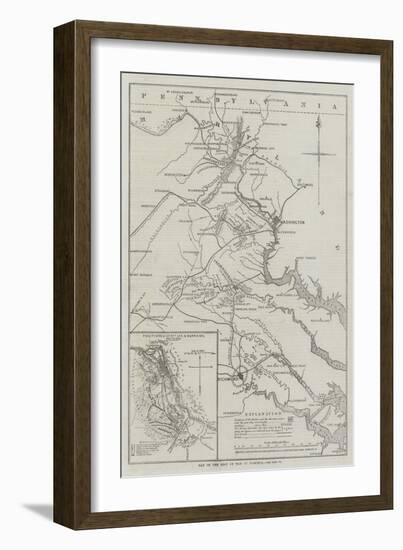 Map of the Seat of War in Virginia-John Dower-Framed Giclee Print