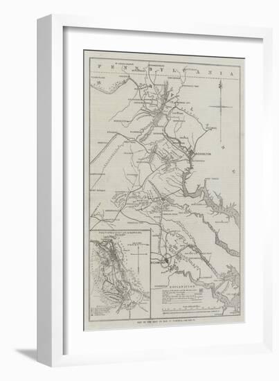 Map of the Seat of War in Virginia-John Dower-Framed Giclee Print