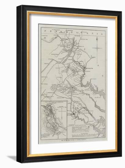 Map of the Seat of War in Virginia-John Dower-Framed Giclee Print