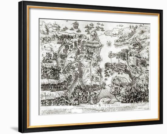 Map of the Siege of Malta in 1565-null-Framed Giclee Print