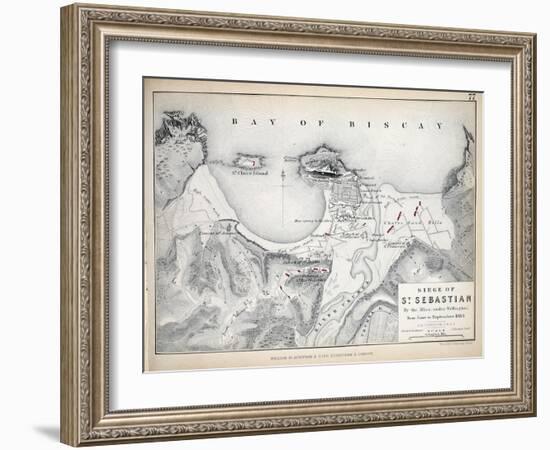 Map of the Siege of St Sebastian, Published by William Blackwood and Sons, Edinburgh and London,…-Alexander Keith Johnston-Framed Giclee Print