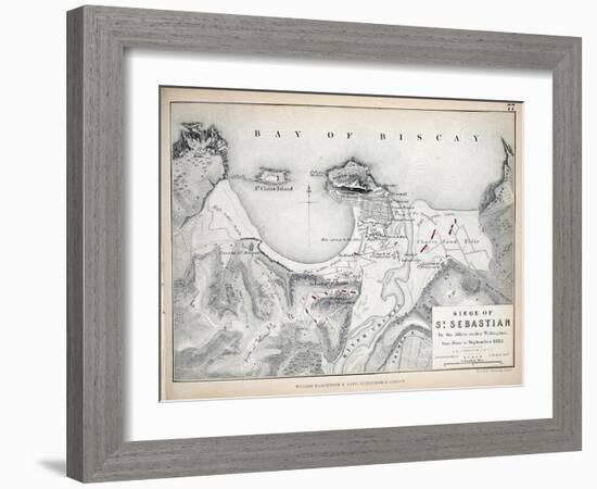 Map of the Siege of St Sebastian, Published by William Blackwood and Sons, Edinburgh and London,…-Alexander Keith Johnston-Framed Giclee Print