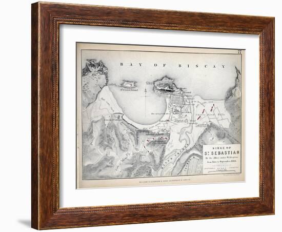 Map of the Siege of St Sebastian, Published by William Blackwood and Sons, Edinburgh and London,…-Alexander Keith Johnston-Framed Giclee Print