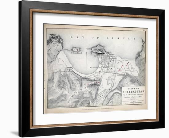 Map of the Siege of St Sebastian, Published by William Blackwood and Sons, Edinburgh and London,…-Alexander Keith Johnston-Framed Giclee Print