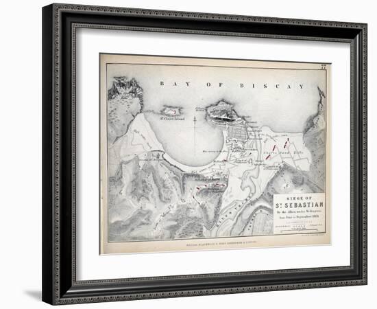 Map of the Siege of St Sebastian, Published by William Blackwood and Sons, Edinburgh and London,…-Alexander Keith Johnston-Framed Giclee Print