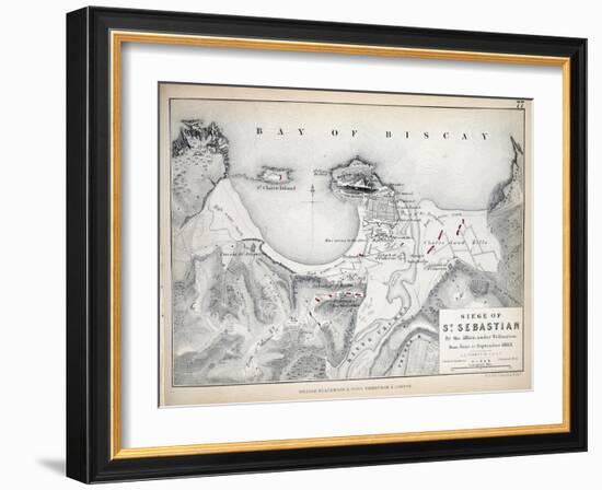 Map of the Siege of St Sebastian, Published by William Blackwood and Sons, Edinburgh and London,…-Alexander Keith Johnston-Framed Giclee Print