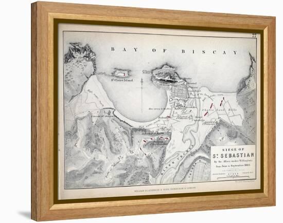 Map of the Siege of St Sebastian, Published by William Blackwood and Sons, Edinburgh and London,…-Alexander Keith Johnston-Framed Premier Image Canvas
