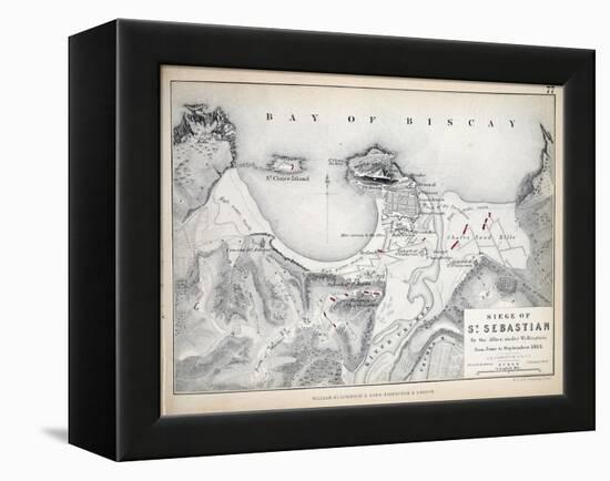 Map of the Siege of St Sebastian, Published by William Blackwood and Sons, Edinburgh and London,…-Alexander Keith Johnston-Framed Premier Image Canvas