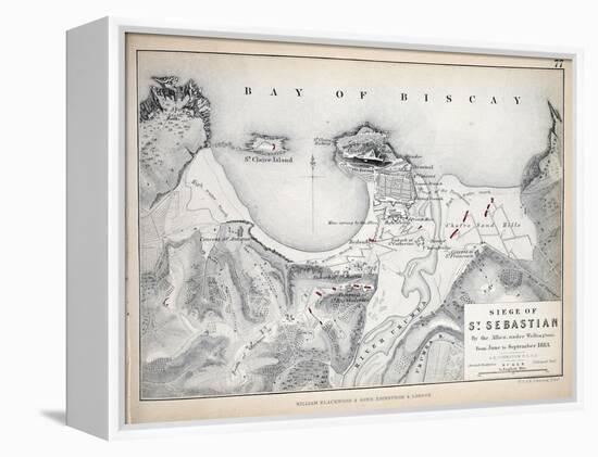 Map of the Siege of St Sebastian, Published by William Blackwood and Sons, Edinburgh and London,…-Alexander Keith Johnston-Framed Premier Image Canvas