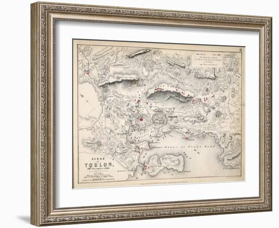 Map of the Siege of Toulon, Published by William Blackwood and Sons, Edinburgh and London, 1848-Alexander Keith Johnston-Framed Giclee Print