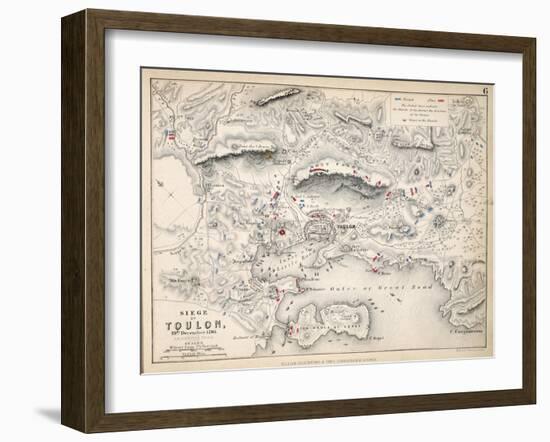 Map of the Siege of Toulon, Published by William Blackwood and Sons, Edinburgh and London, 1848-Alexander Keith Johnston-Framed Giclee Print