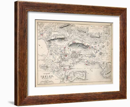 Map of the Siege of Toulon, Published by William Blackwood and Sons, Edinburgh and London, 1848-Alexander Keith Johnston-Framed Giclee Print