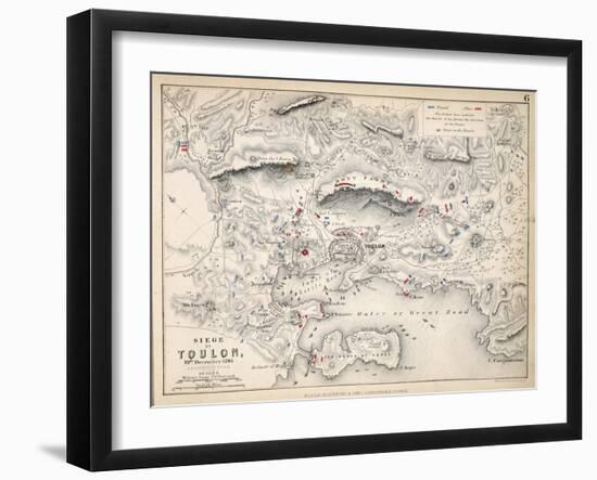 Map of the Siege of Toulon, Published by William Blackwood and Sons, Edinburgh and London, 1848-Alexander Keith Johnston-Framed Giclee Print