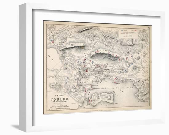 Map of the Siege of Toulon, Published by William Blackwood and Sons, Edinburgh and London, 1848-Alexander Keith Johnston-Framed Giclee Print