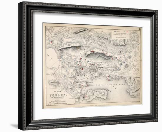 Map of the Siege of Toulon, Published by William Blackwood and Sons, Edinburgh and London, 1848-Alexander Keith Johnston-Framed Giclee Print