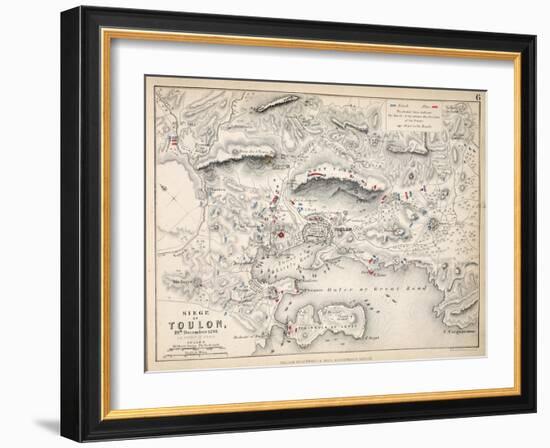 Map of the Siege of Toulon, Published by William Blackwood and Sons, Edinburgh and London, 1848-Alexander Keith Johnston-Framed Giclee Print