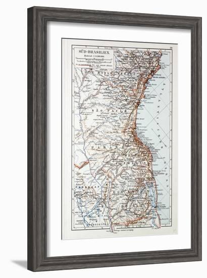 Map of the South of Brazil 1899-null-Framed Giclee Print