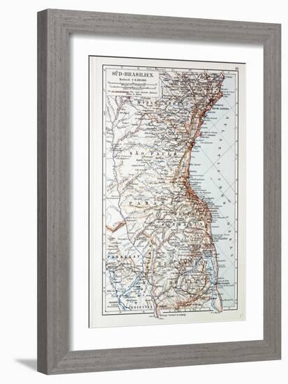 Map of the South of Brazil 1899-null-Framed Giclee Print