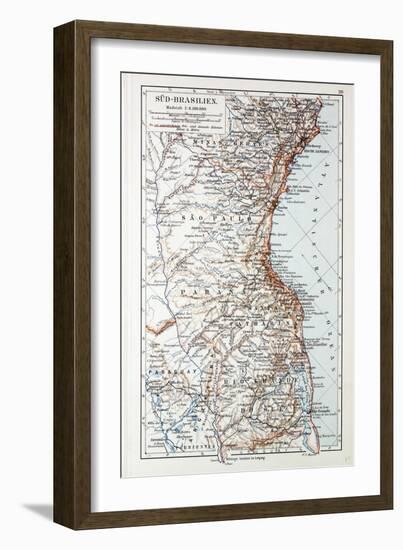 Map of the South of Brazil 1899-null-Framed Giclee Print
