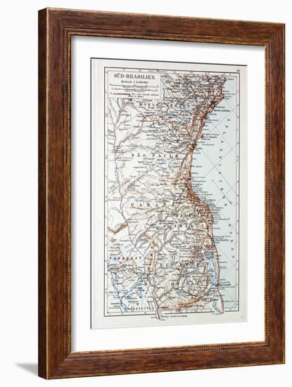 Map of the South of Brazil 1899-null-Framed Giclee Print