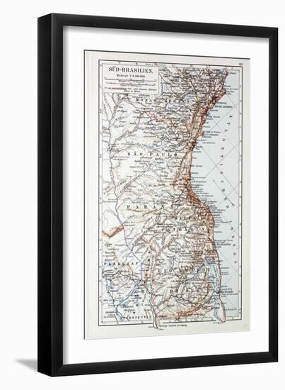 Map of the South of Brazil 1899-null-Framed Giclee Print