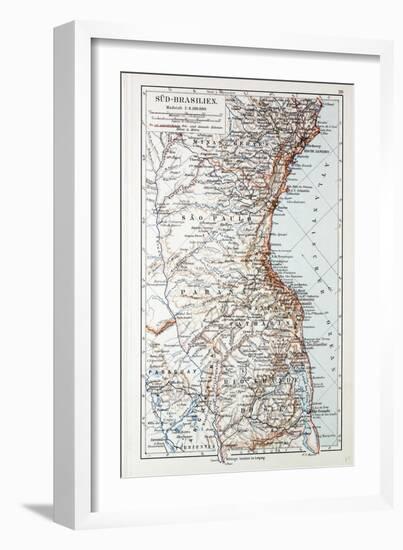 Map of the South of Brazil 1899-null-Framed Giclee Print