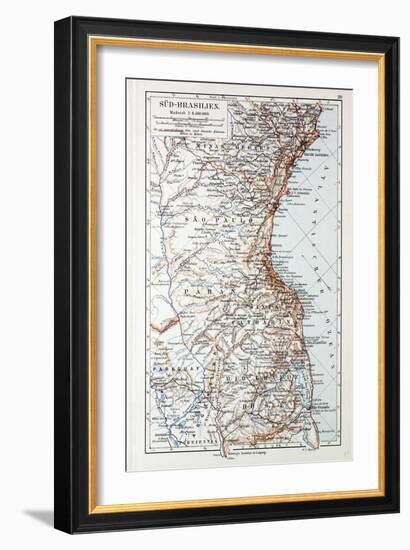 Map of the South of Brazil 1899-null-Framed Giclee Print