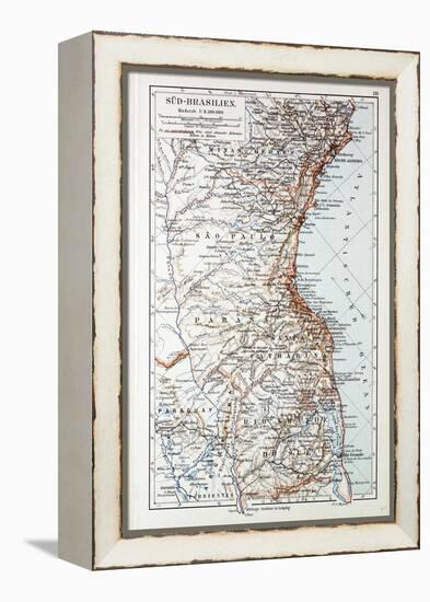 Map of the South of Brazil 1899-null-Framed Premier Image Canvas