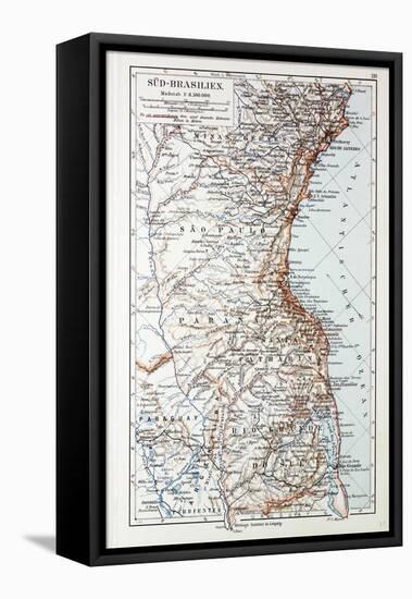 Map of the South of Brazil 1899-null-Framed Premier Image Canvas