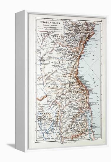 Map of the South of Brazil 1899-null-Framed Premier Image Canvas