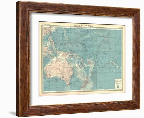 Map of the South Pacific Ocean-Unknown-Framed Giclee Print
