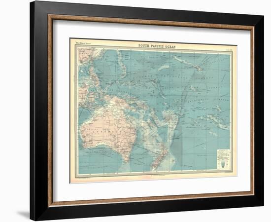 Map of the South Pacific Ocean-Unknown-Framed Giclee Print