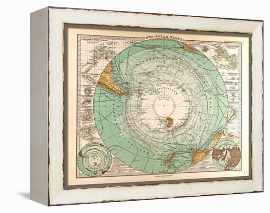 Map of the South Pole, 1872-null-Framed Premier Image Canvas