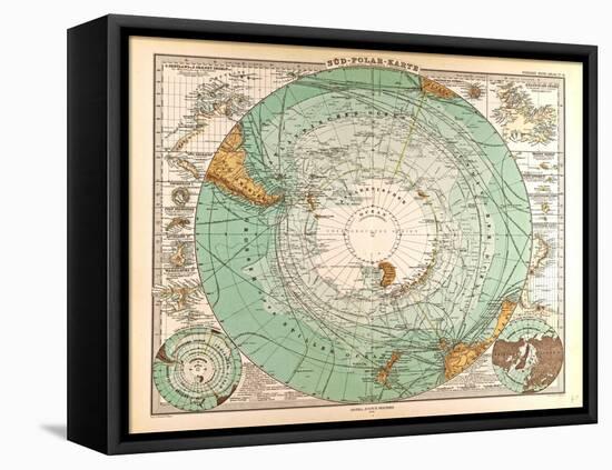 Map of the South Pole, 1872-null-Framed Premier Image Canvas