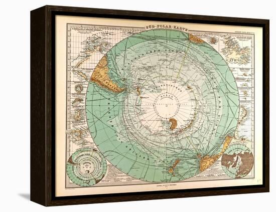 Map of the South Pole, 1872-null-Framed Premier Image Canvas