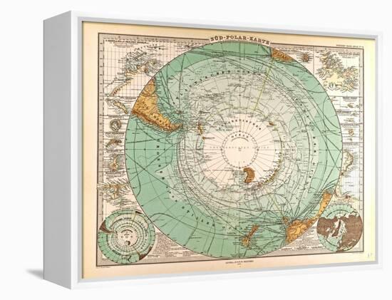 Map of the South Pole, 1872-null-Framed Premier Image Canvas