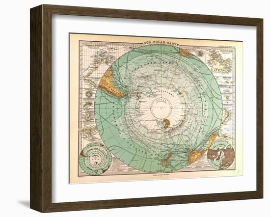 Map of the South Pole, 1872-null-Framed Giclee Print