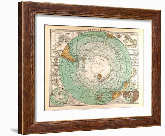 Map of the South Pole, 1872-null-Framed Giclee Print