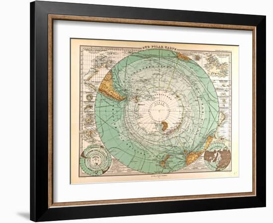 Map of the South Pole, 1872-null-Framed Giclee Print