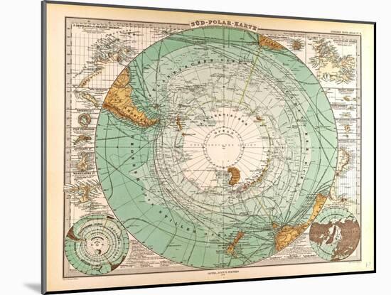 Map of the South Pole, 1872-null-Mounted Giclee Print