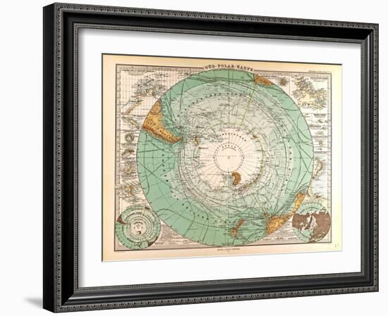 Map of the South Pole, 1872-null-Framed Giclee Print