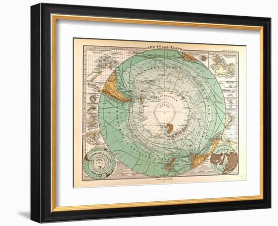 Map of the South Pole, 1872-null-Framed Giclee Print