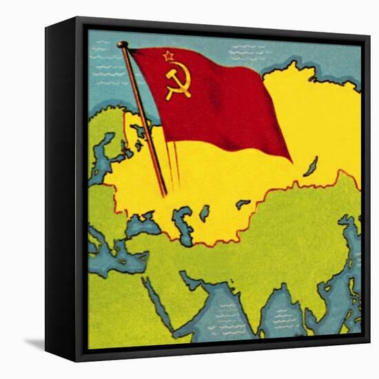 Map of the Soviet Union, or Ussr-Escott-Framed Premier Image Canvas