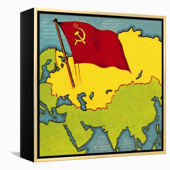 Map of the Soviet Union, or Ussr-Escott-Framed Premier Image Canvas