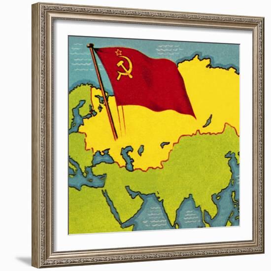 Map of the Soviet Union, or Ussr-Escott-Framed Giclee Print