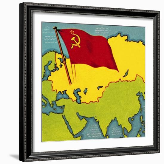 Map of the Soviet Union, or Ussr-Escott-Framed Giclee Print