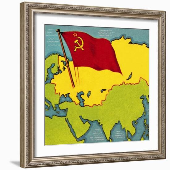 Map of the Soviet Union, or Ussr-Escott-Framed Giclee Print