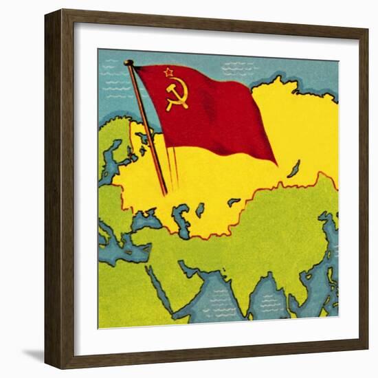 Map of the Soviet Union, or Ussr-Escott-Framed Giclee Print